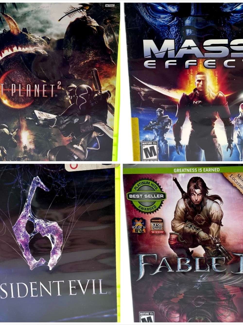 Xbox 360 Game Bundle Lot - Resident Evil 6 Fable II Mass Effect Lost Planet 2